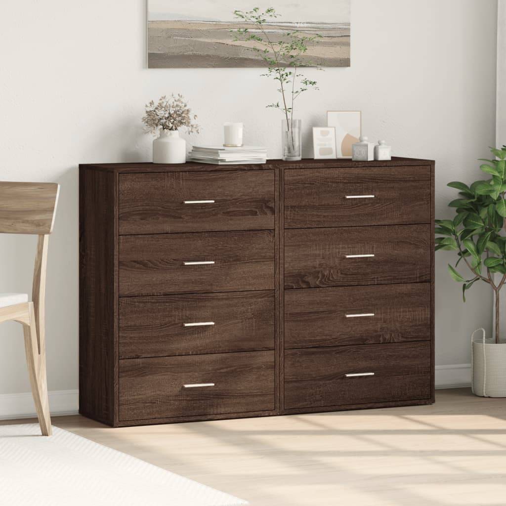 Sideboards 2 pcs Brown Oak 60x31x84 cm Engineered Wood