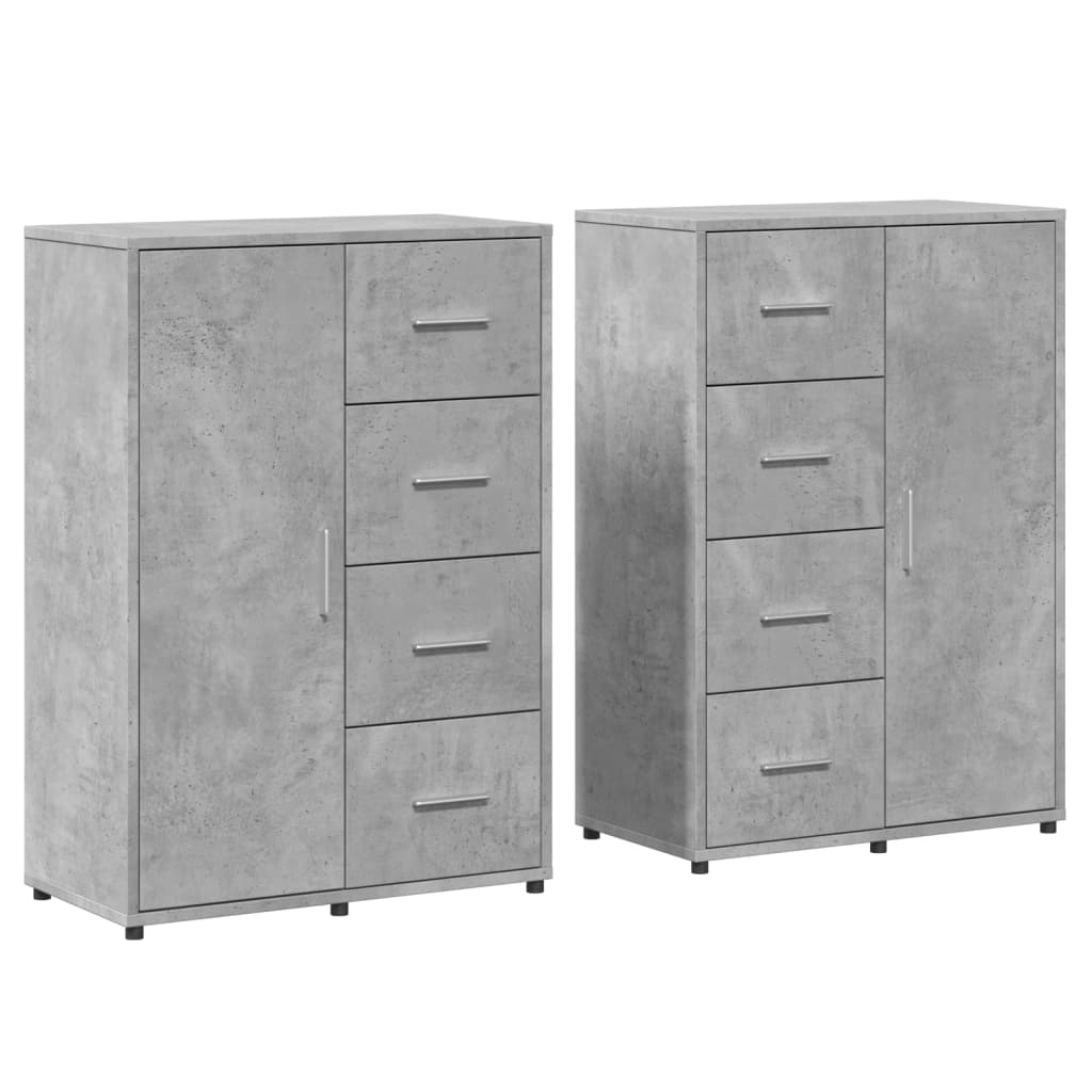 Sideboards 2 pcs Concrete Grey 60x31x84 cm Engineered Wood