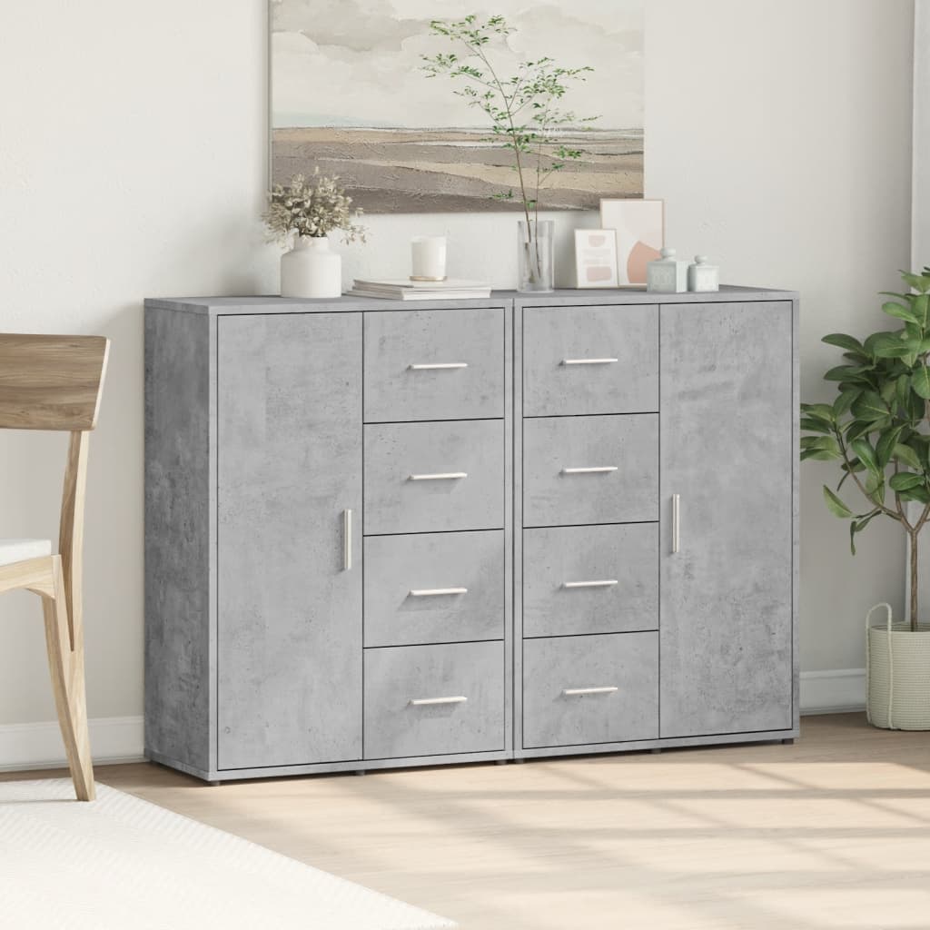 Sideboards 2 pcs Concrete Grey 60x31x84 cm Engineered Wood