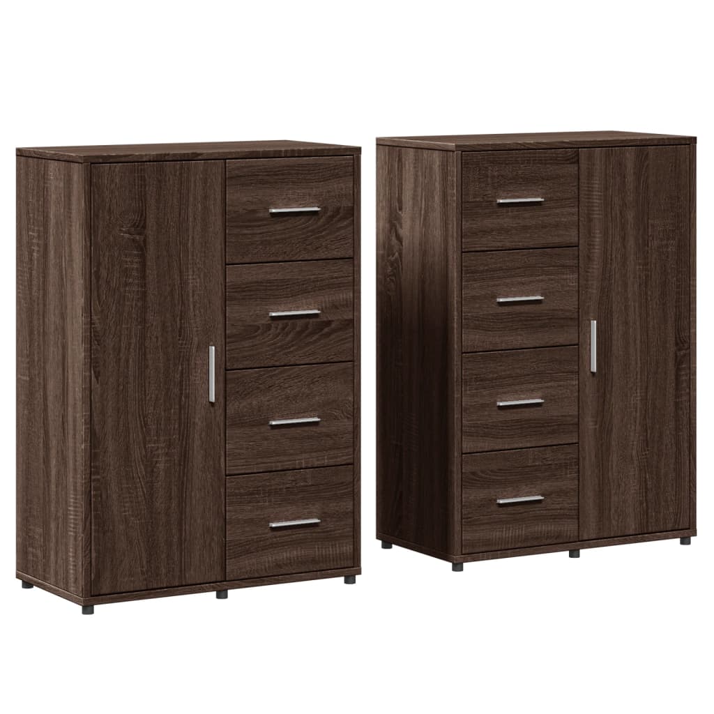 Sideboards 2 pcs Brown Oak 60x31x84 cm Engineered Wood