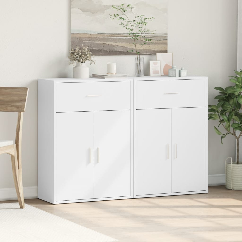 Sideboards 2 pcs White 60x30x84 cm Engineered Wood