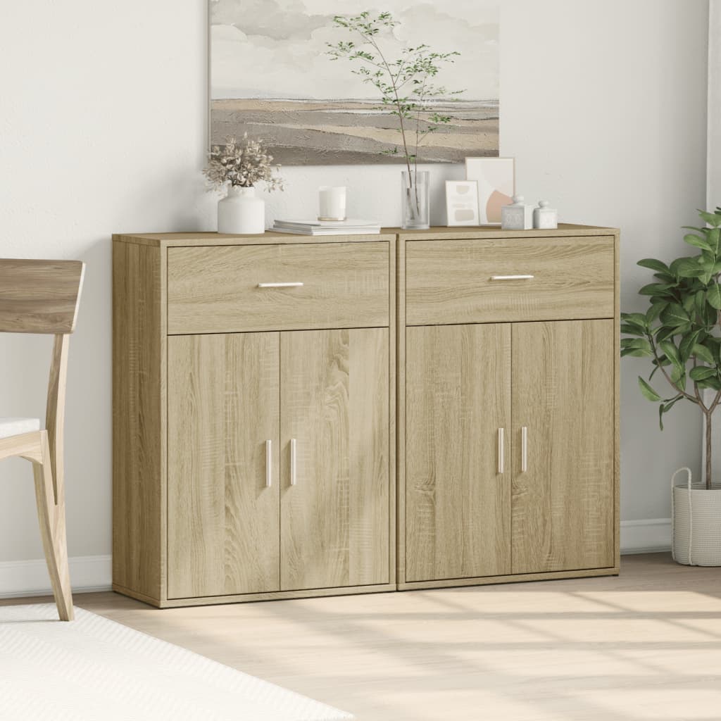 Sideboards 2 pcs Sonoma Oak 60x30x84 cm Engineered Wood
