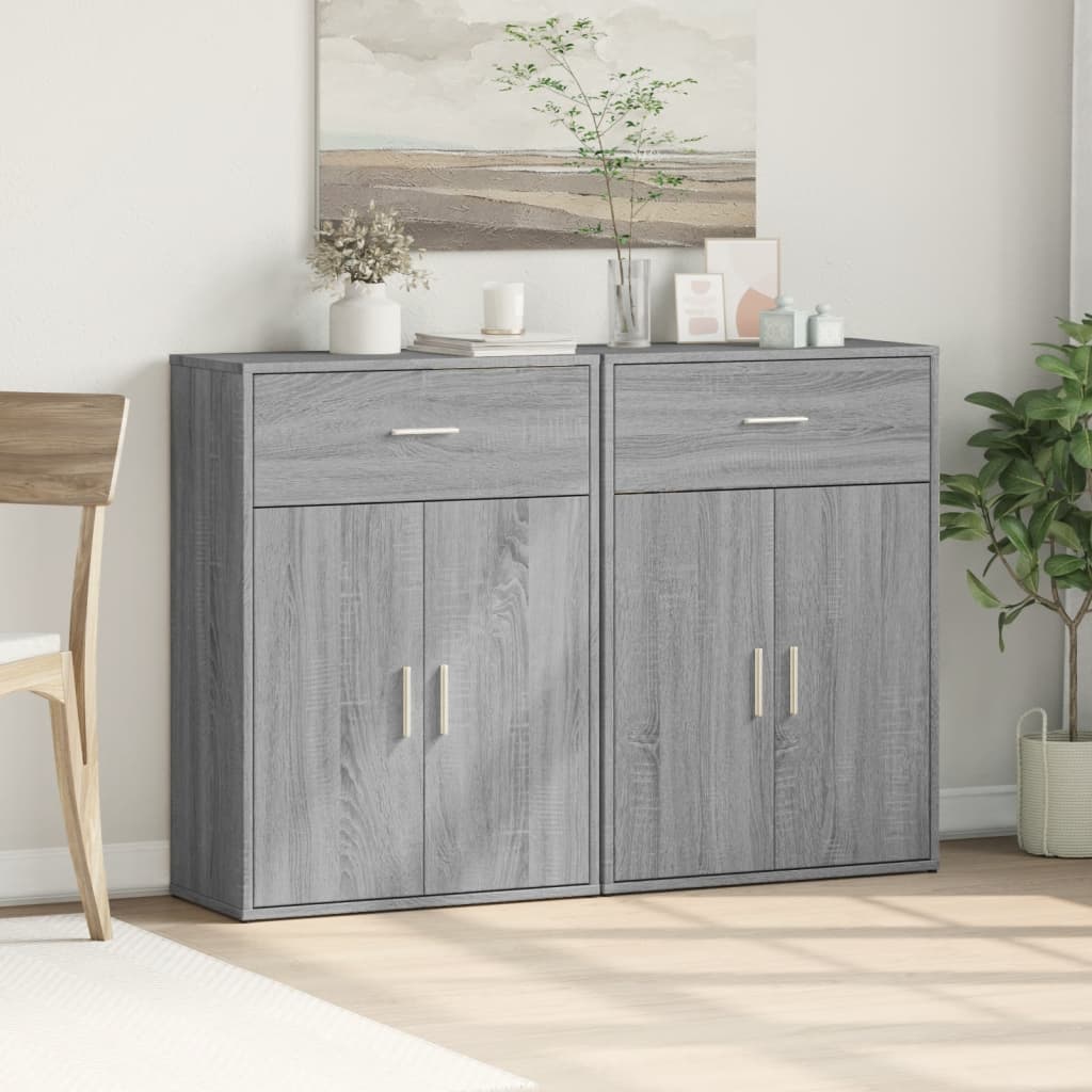 Sideboards 2 pcs Grey Sonoma 60x30x84 cm Engineered Wood