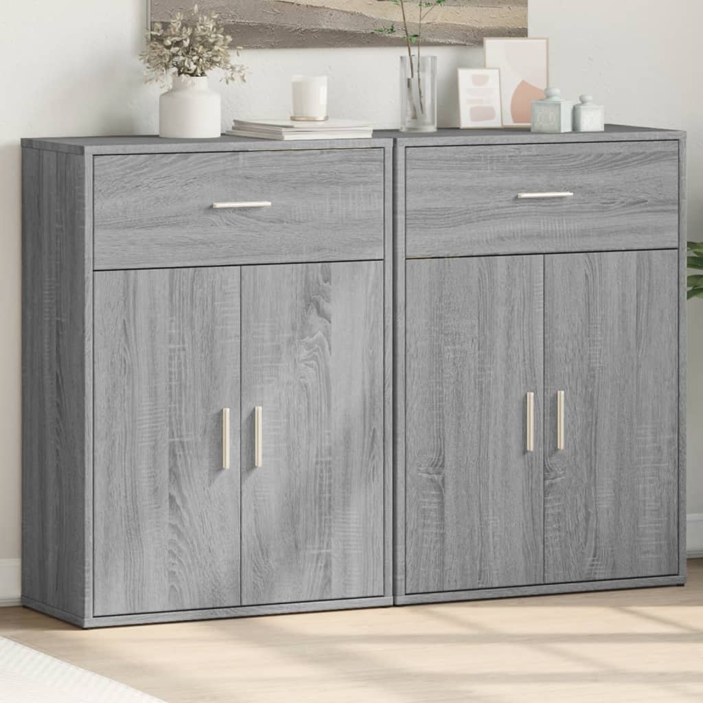 Sideboards 2 pcs Grey Sonoma 60x30x84 cm Engineered Wood