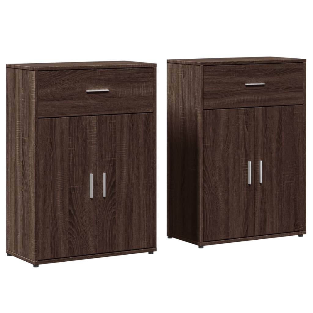 Sideboards 2 pcs Brown Oak 60x30x84 cm Engineered Wood