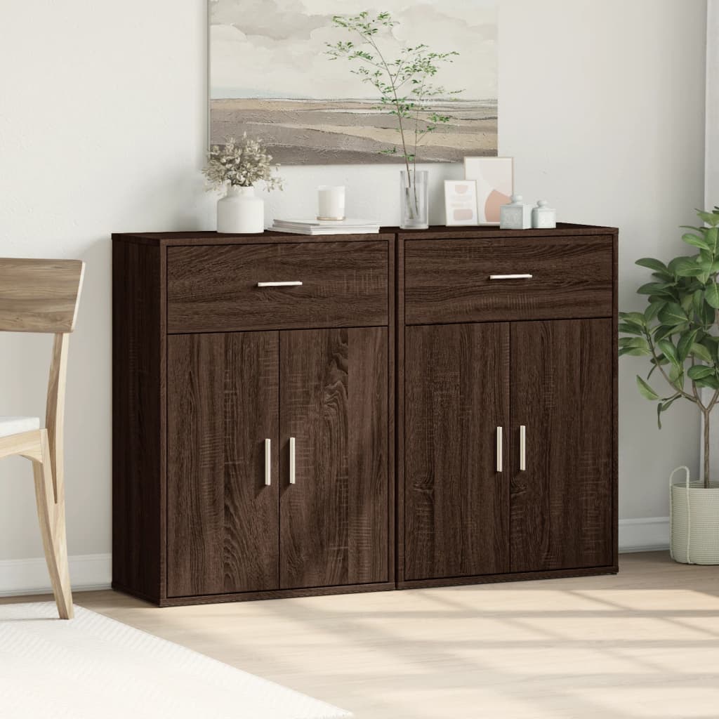 Sideboards 2 pcs Brown Oak 60x30x84 cm Engineered Wood
