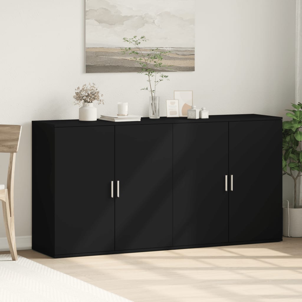 Sideboards 2 pcs Black 79x38x80 cm Engineered Wood
