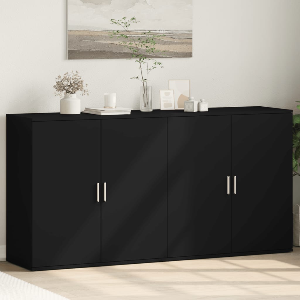 Sideboards 2 pcs Black 79x38x80 cm Engineered Wood