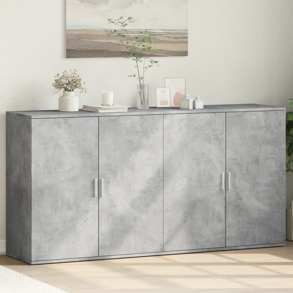 Sideboards 2 pcs Concrete Grey 79x38x80 cm Engineered Wood