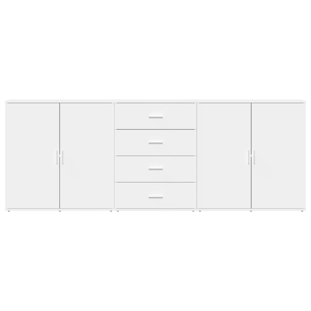 Sideboards 3 pcs White Engineered Wood