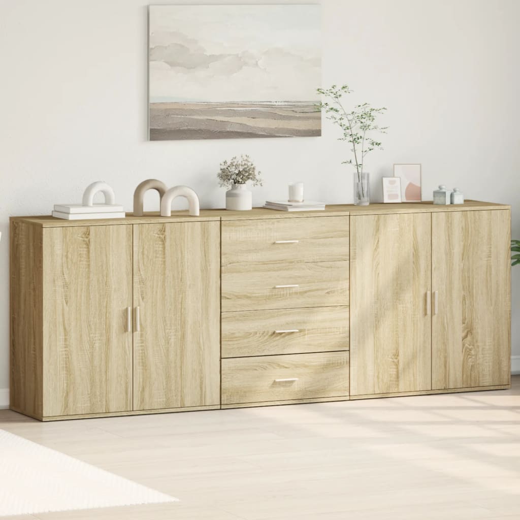 Sideboards 3 pcs Sonoma Oak Engineered Wood