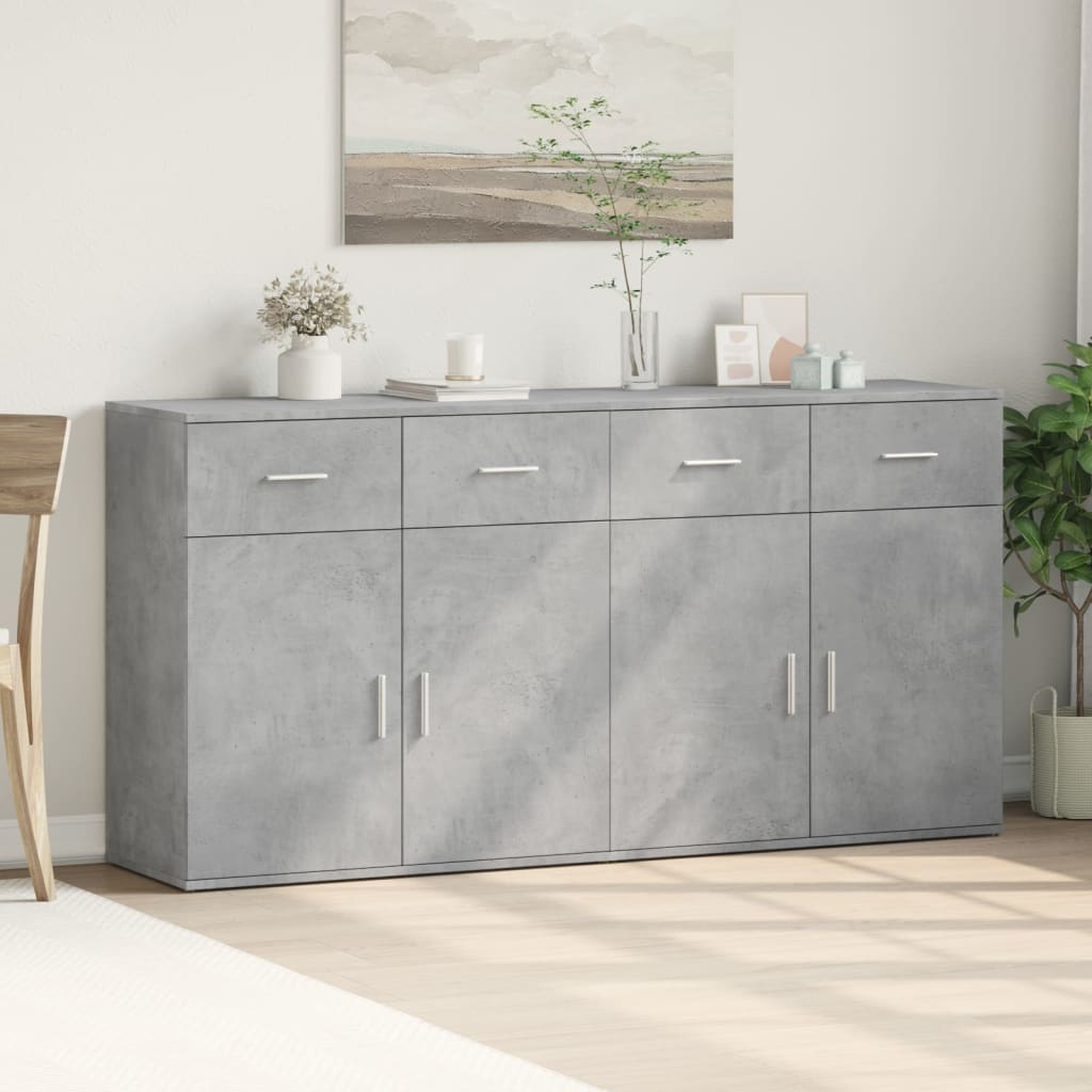 Sideboards 2 pcs Concrete Grey 79x38x80 cm Engineered Wood