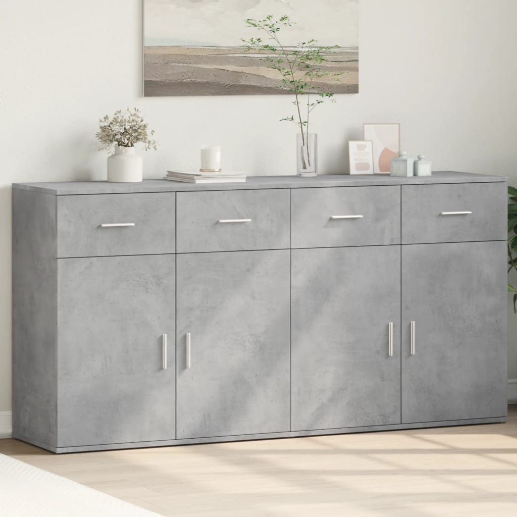Sideboards 2 pcs Concrete Grey 79x38x80 cm Engineered Wood