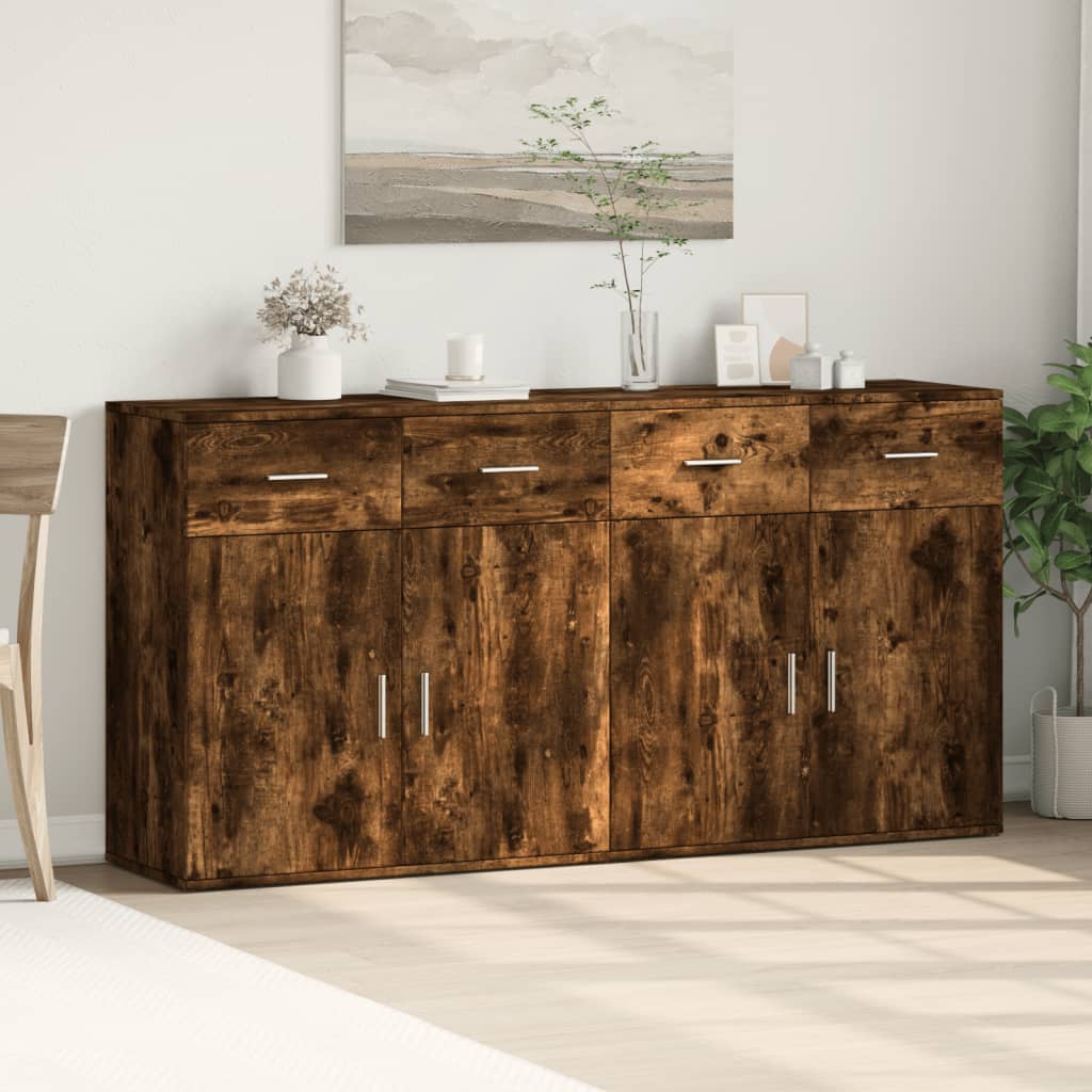 Sideboards 2 pcs Smoked Oak 79x38x80 cm Engineered Wood