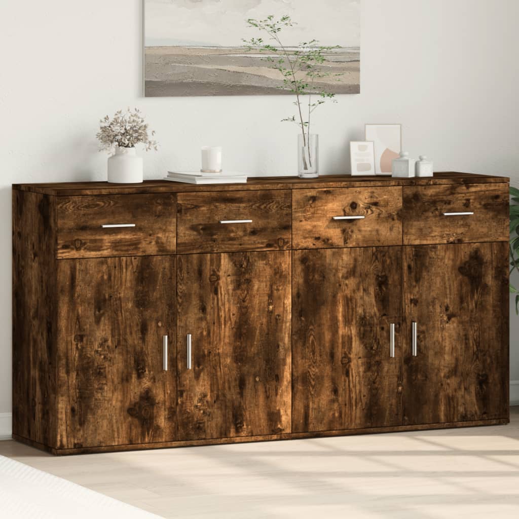 Sideboards 2 pcs Smoked Oak 79x38x80 cm Engineered Wood