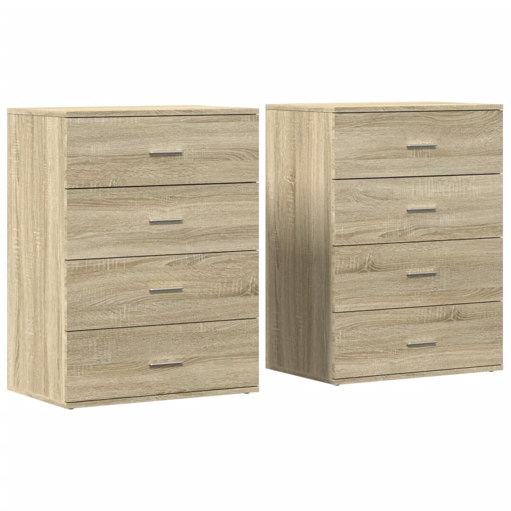 Sideboards 2 pcs Sonoma Oak 60x39x80 cm Engineered Wood