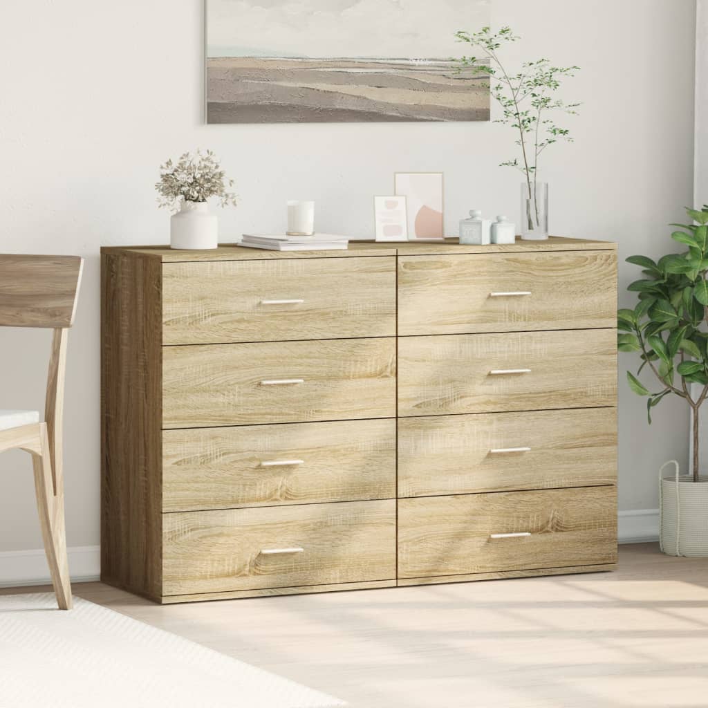 Sideboards 2 pcs Sonoma Oak 60x39x80 cm Engineered Wood
