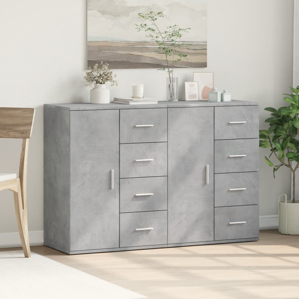 Sideboards 2 pcs Concrete Grey 59x39x80 cm Engineered Wood