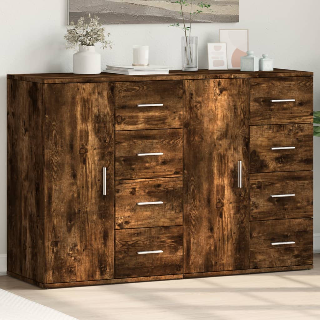 Sideboards 2 pcs Smoked Oak 59x39x80 cm Engineered Wood