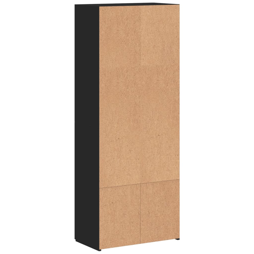 File Cabinet Black 60x32x153 cm Engineered Wood
