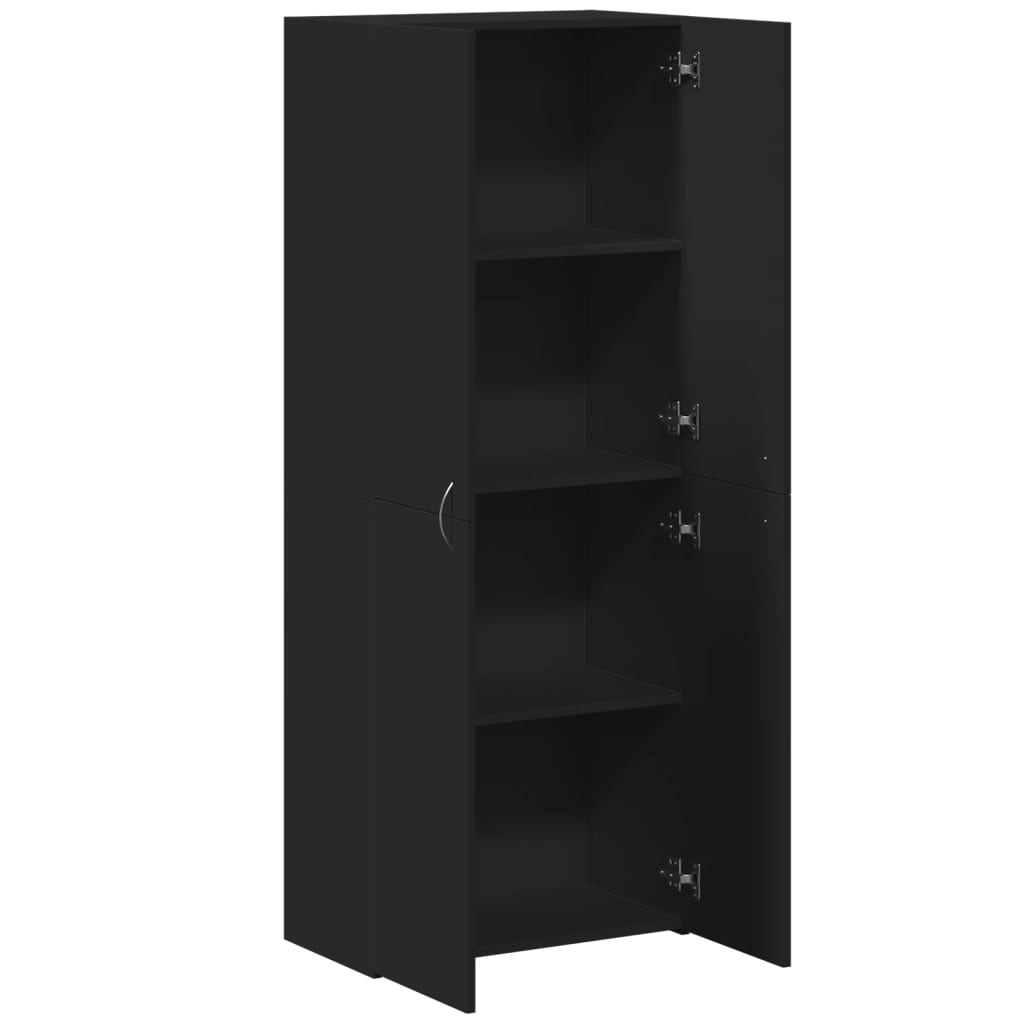 File Cabinet Black 60x32x153 cm Engineered Wood