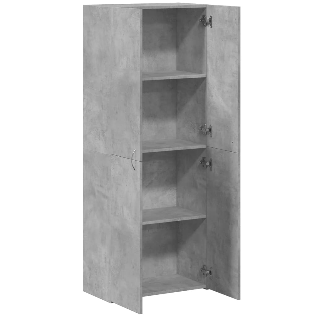 File Cabinet Concrete Grey 60x32x153 cm Engineered Wood