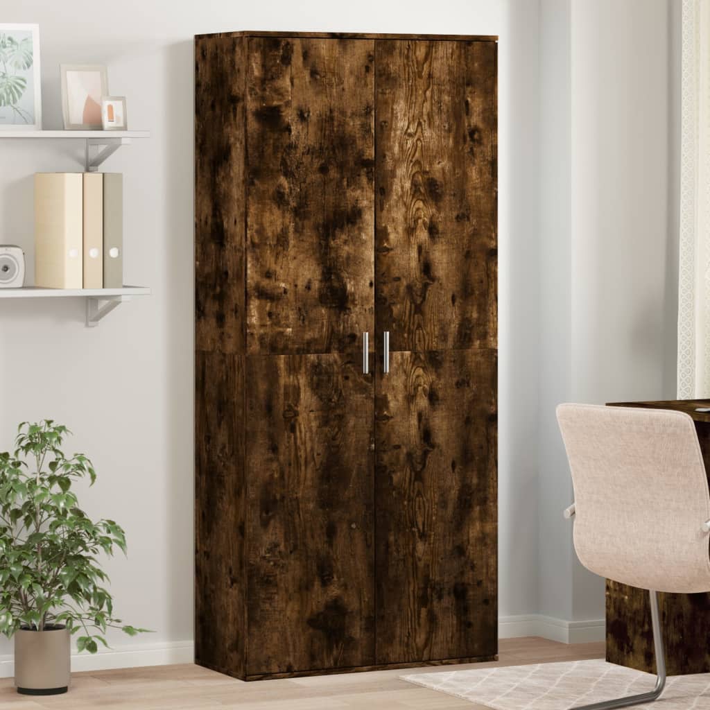 Highboard Smoked Oak 80x35x180 cm Engineered Wood