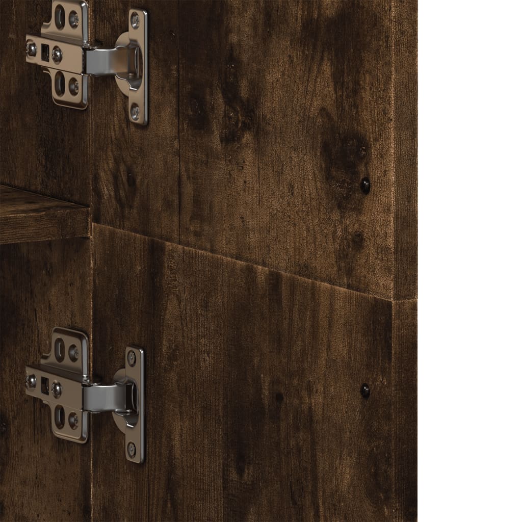 Highboard Smoked Oak 70x35x180 cm Engineered Wood