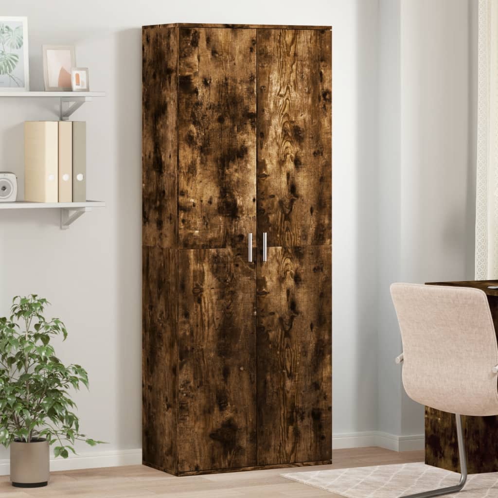 Highboard Smoked Oak 70x35x180 cm Engineered Wood