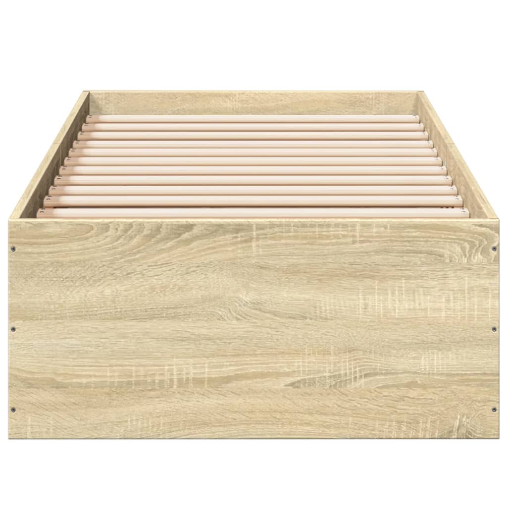 Bed Frame without Mattress Sonoma Oak 75x190 cm Small Single Engineered Wood