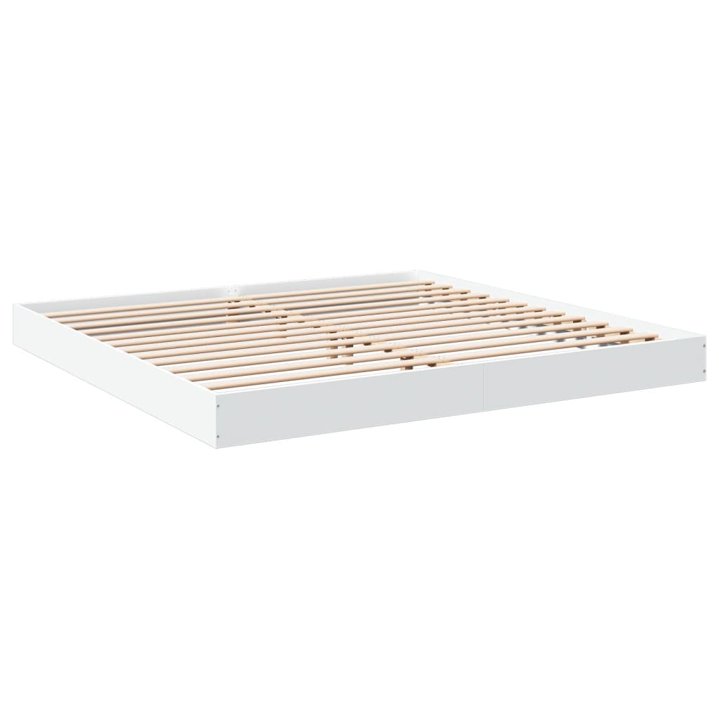 Bed Frame without Mattress White 180x200 cm Super King Engineered Wood