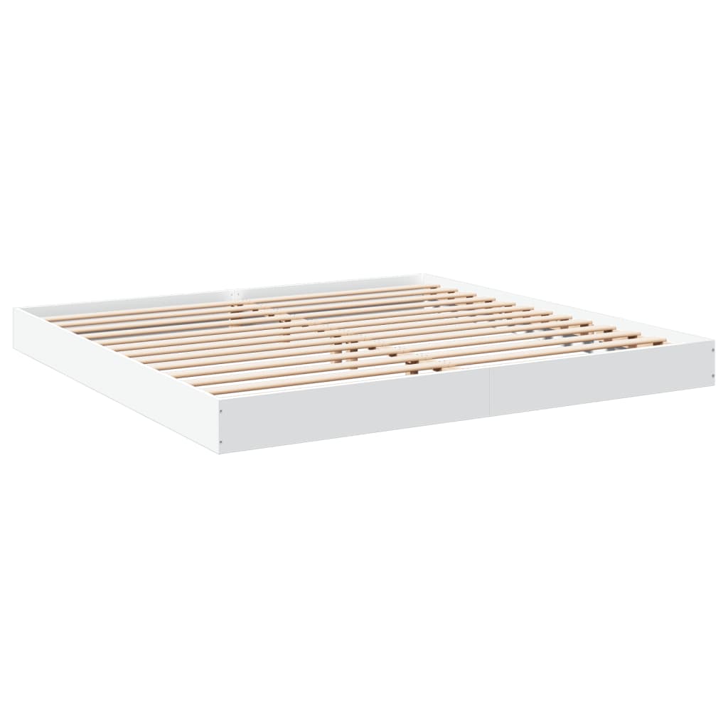 Bed Frame without Mattress White 180x200 cm Super King Engineered Wood