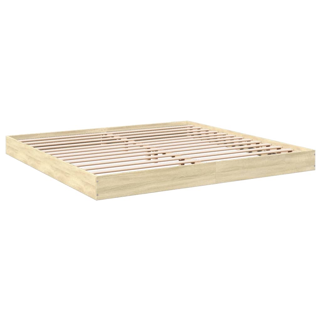 Bed Frame without Mattress Sonoma Oak 180x200 cm Super King Engineered Wood