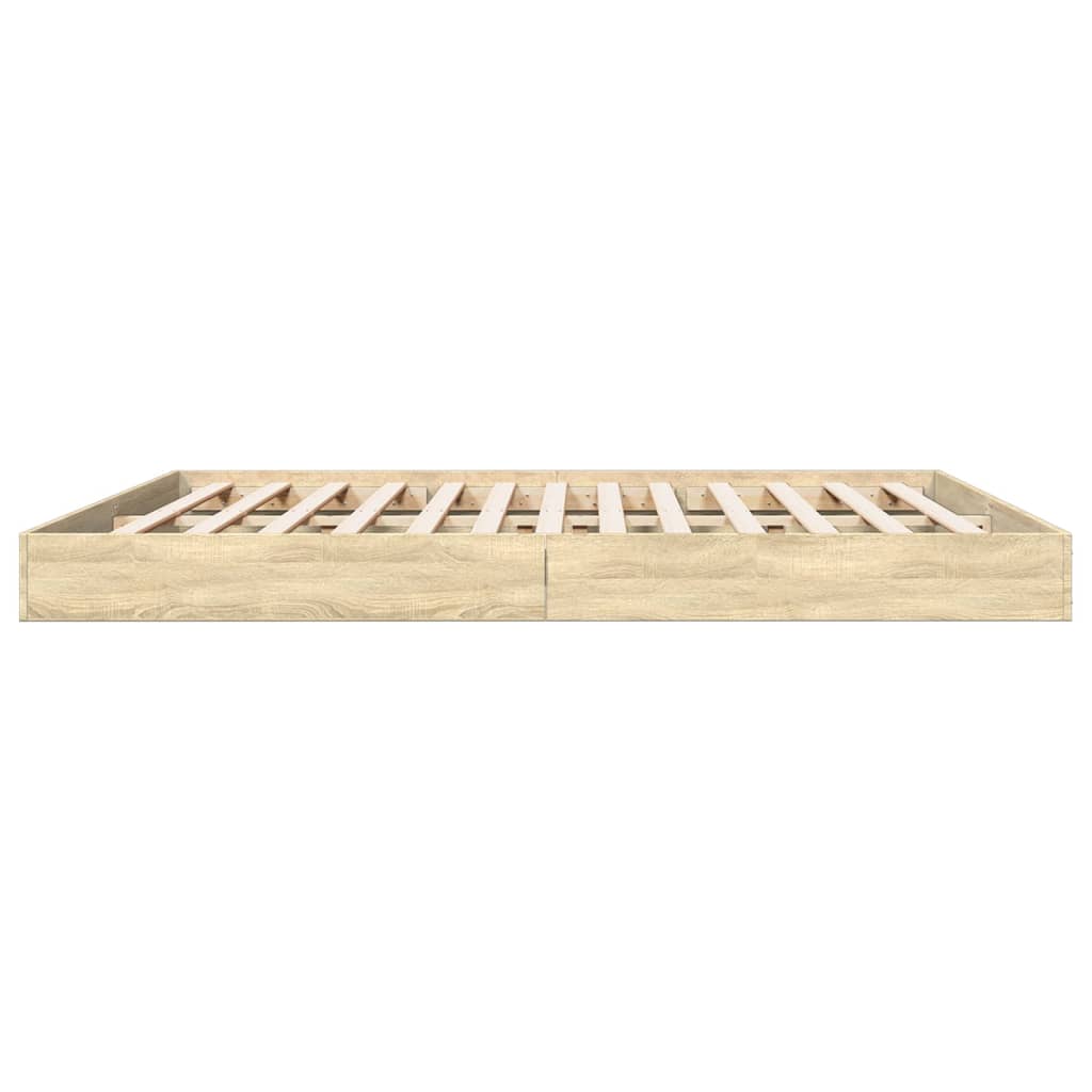 Bed Frame without Mattress Sonoma Oak 180x200 cm Super King Engineered Wood