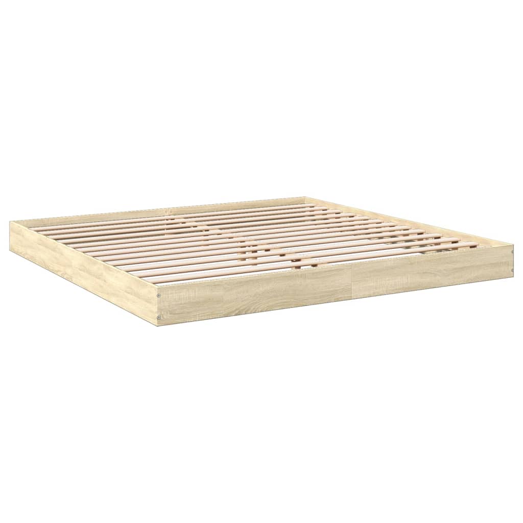 Bed Frame without Mattress Sonoma Oak 180x200 cm Super King Engineered Wood