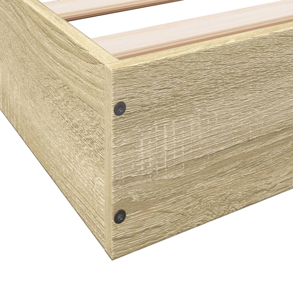 Bed Frame without Mattress Sonoma Oak 180x200 cm Super King Engineered Wood