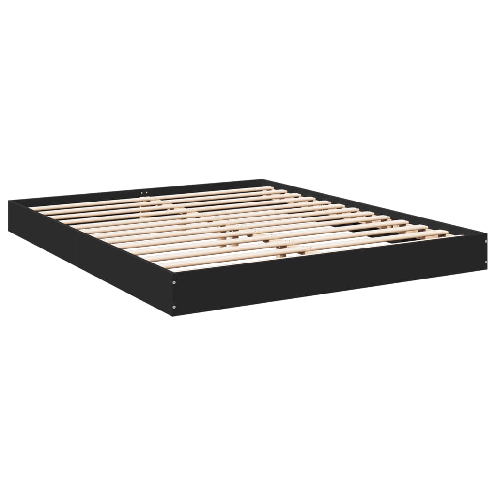 Bed Frame without Mattress Black 160x200 cm Engineered Wood