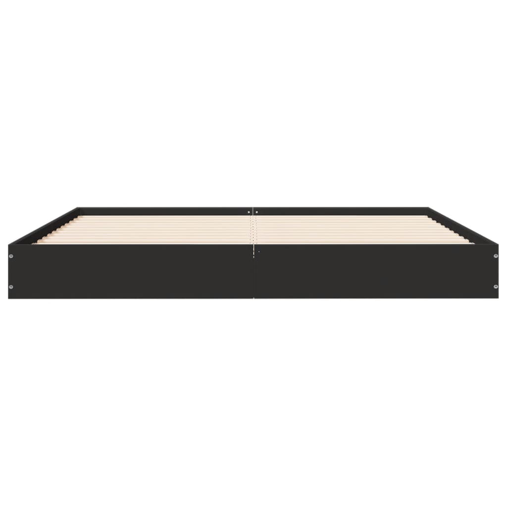 Bed Frame without Mattress Black 160x200 cm Engineered Wood