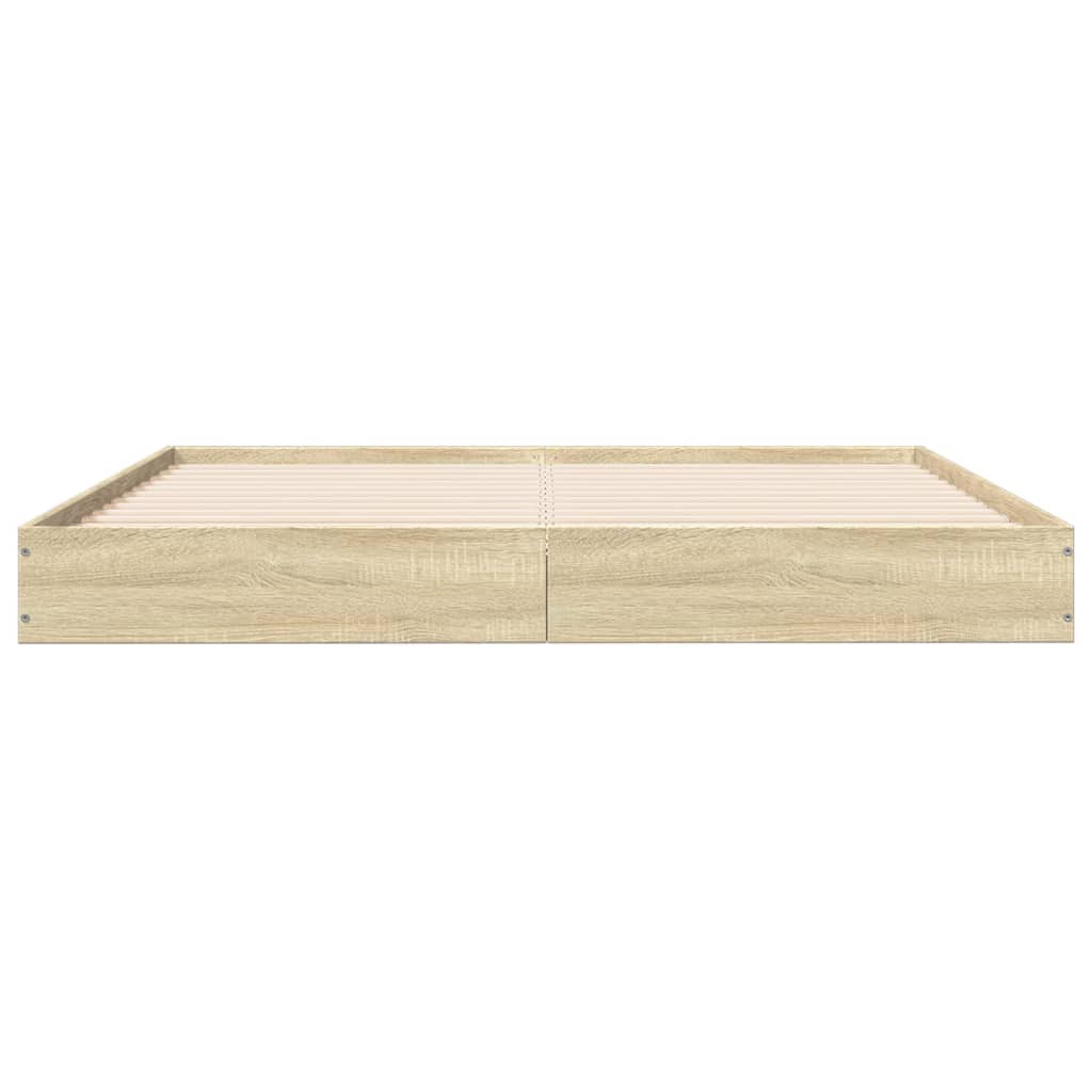 Bed Frame without Mattress Sonoma Oak 160x200 cm Engineered Wood