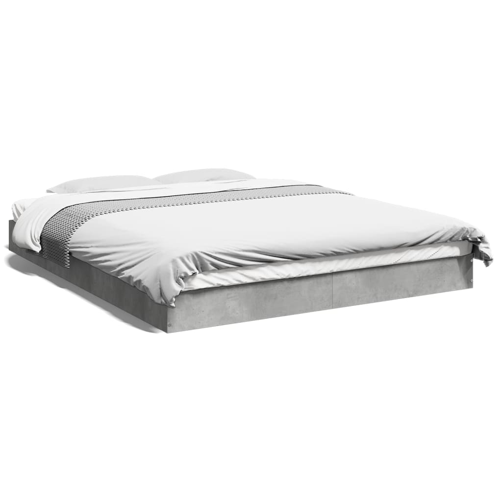 Bed Frame without Mattress Concrete Grey 160x200 cm