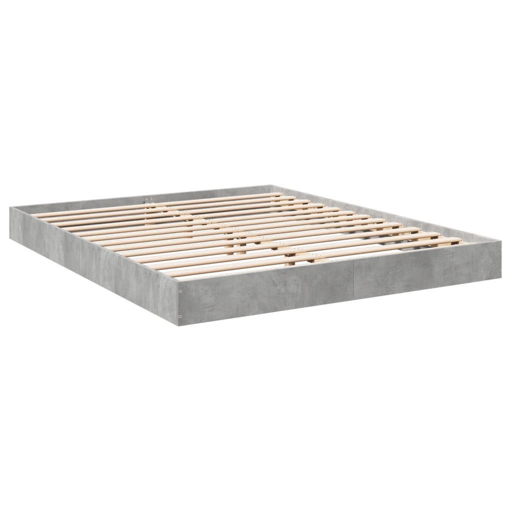 Bed Frame without Mattress Concrete Grey 160x200 cm