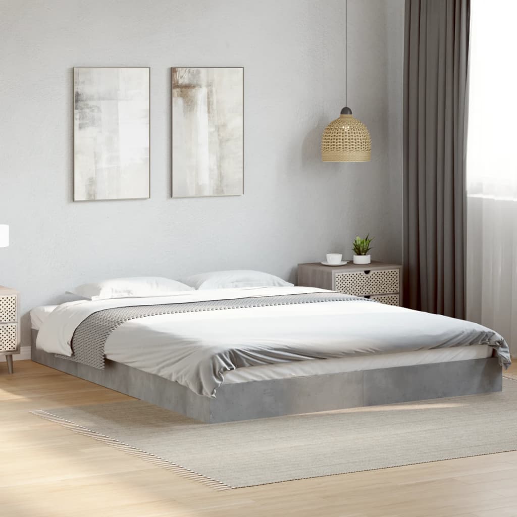 Bed Frame without Mattress Concrete Grey 160x200 cm