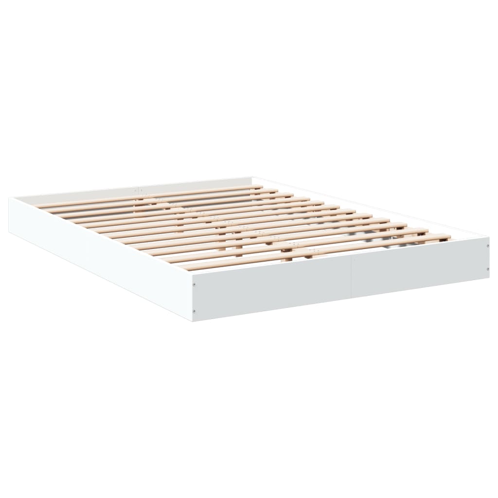 Bed Frame without Mattress White 140x200 cm Engineered Wood