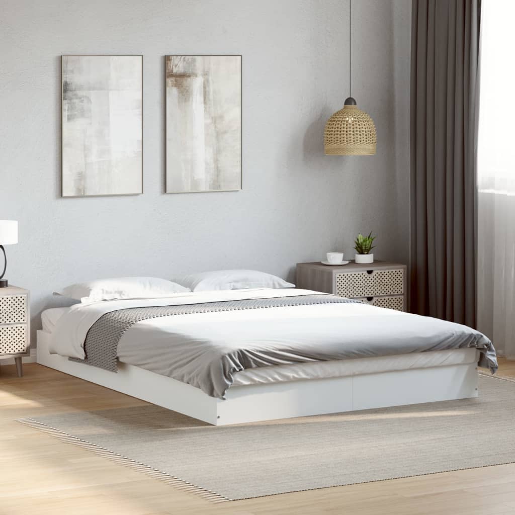 Bed Frame without Mattress White 140x200 cm Engineered Wood
