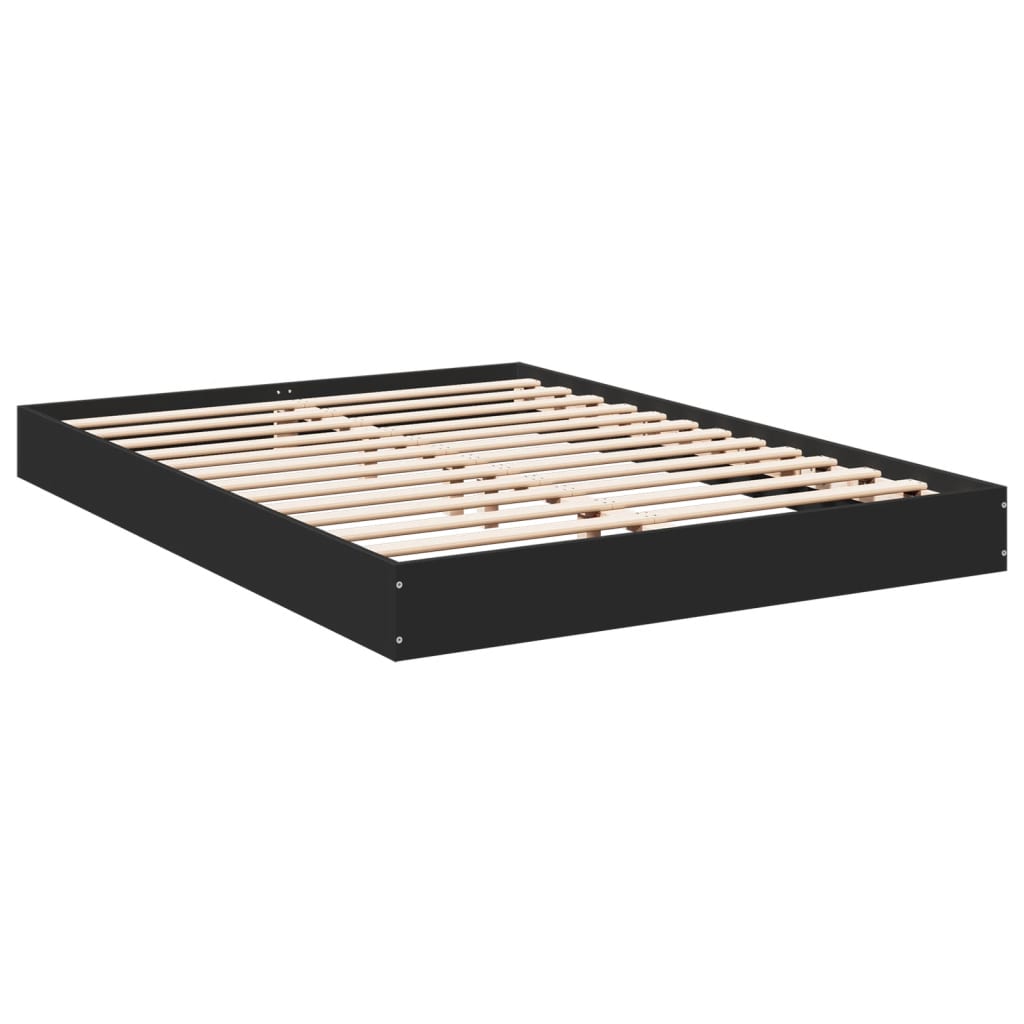 Bed Frame without Mattress Black 140x200 cm Engineered Wood