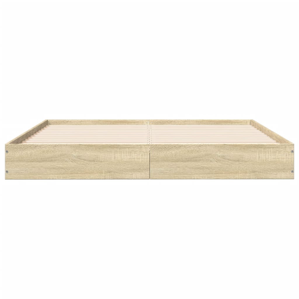 Bed Frame without Mattress Sonoma Oak 140x200 cm Engineered Wood