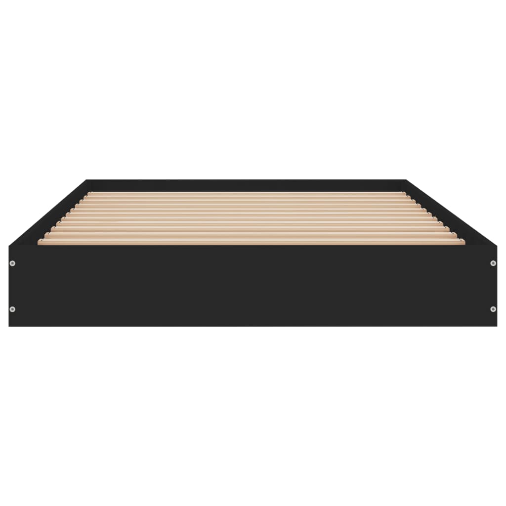 Bed Frame without Mattress Black 100x200 cm Engineered Wood