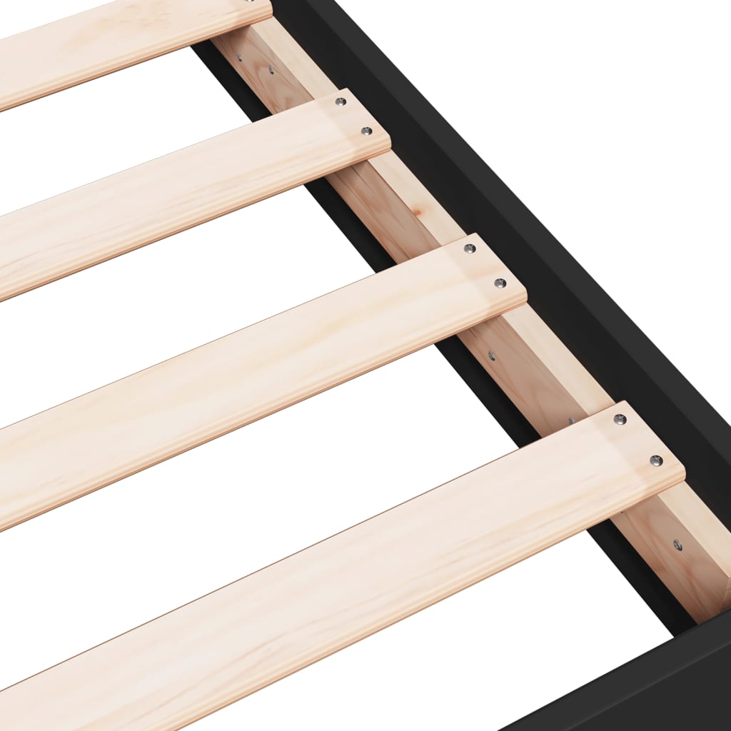 Bed Frame without Mattress Black 100x200 cm Engineered Wood