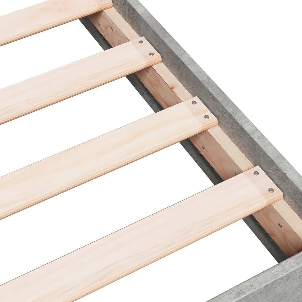 Bed Frame without Mattress Concrete Grey 100x200 cm