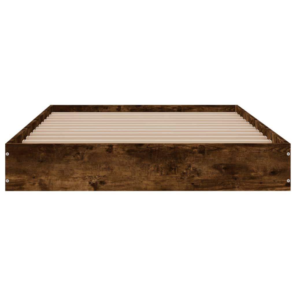 Bed Frame without Mattress Smoked Oak 100x200 cm Engineered Wood